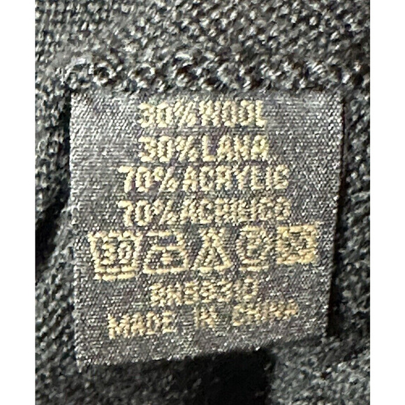 Miko Sweater Mens Large Black Wool Blend Crewneck Geometric 90s Long Sleeve Knit - Picture 3 of 6